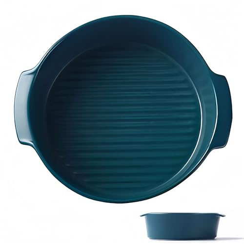 Dowbom Pirofila in ceramica per forno, casseruola rotonda da 793,8 g per forno, da 17,8 cm (verde-B, 88 g)