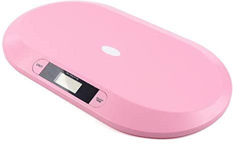 vinnyooc Babywaage Digital Kinderwaage Stillwaage Neugeborenen Säuglingswaage Profi Tierwaage Bis 30kg Tragkraft Säuglingswaage Haustierwaage Rosa/Weiß (Rosa)