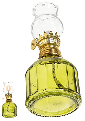 MUSISALY Glas Petroleumlampe Vintage Öllaterne Tischlampe Innenbereich Rustikale Sturmlaterne Wohnraumdeko
