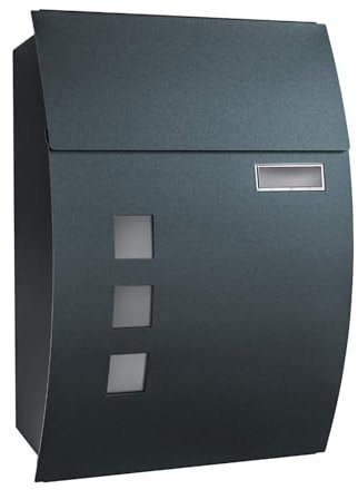 YCWJPPL Briefkasten zur Wandmontage mit Schlüsselschloss, Postkasten aus Metall mit Stahldeckel für Das Haus, Große Briefkästen für Den Außenbereich 32 x 10 x 45 cm(Gray)