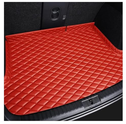 Kofferraumwanne Kofferraummatte Für Citroen Für DS 5 2013 2015 2016 2017 2018 Autozubehör Innenausstattung Leder Maßgeschneiderte Kofferraummatte(Rot)