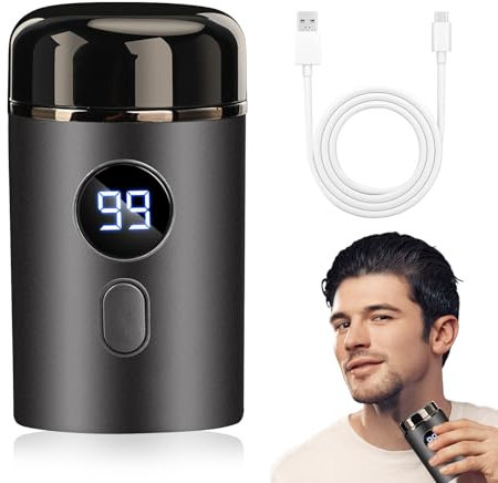Neuester Tragbarer Elektrischer Mini Rasierer, Mini Rasierer Herren Elektrisch, Kapsel Rasierer, Capsule Razor, Mini Shaver, USB Waschbarer Reise Nass Trockenrasierer für Damen Herren