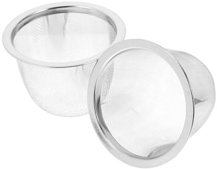 Cabilock 2pcs Stainless Steel Tea Strainers Teapot Strainer Insert for Loose Leaf Brewing Tea Infuser Basket Effortless Cleaning for Home and Office