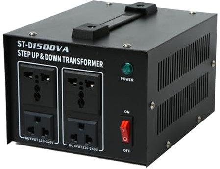 XoTiq 1200W Voltage Transformer Power Converter, Step Down Transformer, Step Up & Down Voltage Transformer Output 110v to 220v / 220V to 110V Voltage Converter, Circuit Breaker Protection ST-D1500VA