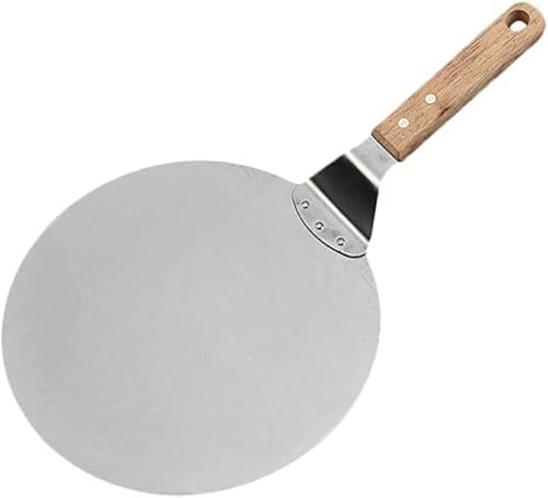 TUKRPQMRI Spatule de Transfert sûre de Pizza d'acier Inoxydable de 10 Pouces Manche en Bois spatule Ronde de Pouce gâteau sa Machine de Transfert sûre Outils de cuisson/128