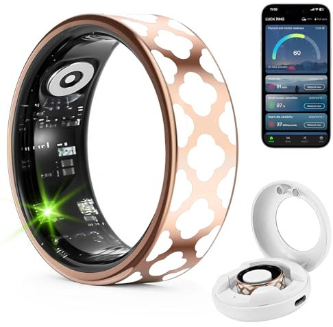 Smart Ring Smart Rings for Men Women Fitness Ring Tracker Intelligent Ring IP68 Waterproof Fitness Ring for Heart Rate/SpO2/HRV Monitor/Sleep Tracker/Sports Fitness Tracker/Period Reminder (9#)