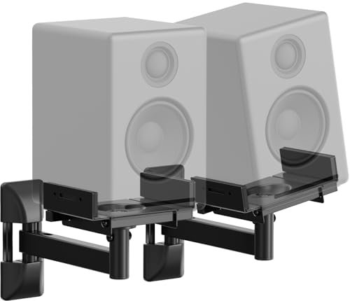 PUTORSEN Soporte de Pared para Altavoces, Paquete Universal de 2 Soportes para Home Cinema, Monitor Audio, Carga máx. 25 kg,