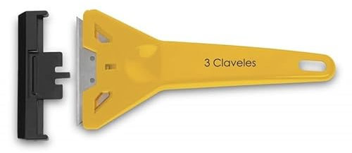 Brightium Grattoir en Verre 14,5 cm avec 3 Lames interchangeables, idéal pour Nettoyer Les Surfaces et éliminer Les résidus de Verre.