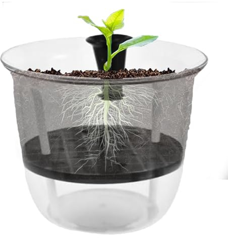 Vasi per piante autoirriganti, riutilizzabili, traspiranti, trasparenti | Vasi da fiori autoirriganti per casa, ufficio, interni ed esterni, cortile, veranda, balcone, orchidea