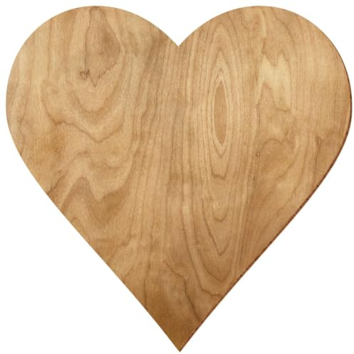 Holz Herz aus Birke rustikal beidseitig lackiert Deko Basteln 3-50cm beidseitig flammbiert und lackiert aus 3mm Birkensperrholz, Größe:45cm, Pack mit:1 Stück