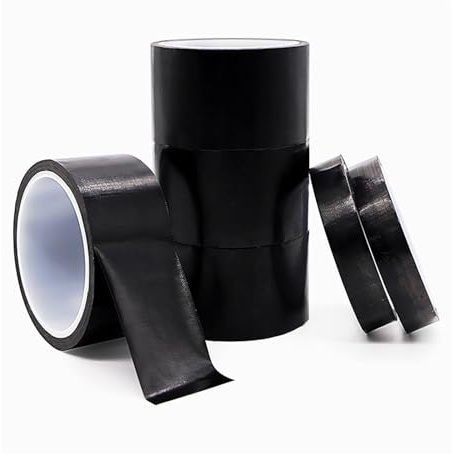 CQCQC Schwarzes PTFE-Teflonband, 0,13 mm dick, 1 Rolle, 10 Meter lang, Breite 3–100 mm, hitzebeständiges Klebeband zur industriellen Isolierungsversiegelung(30MM)