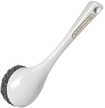 MUCKLILY Kitchen Dish Brush Long Handle Sink Stove Cleaning Brush White Multipurpose Pot Scrubber for Home and Restaurant