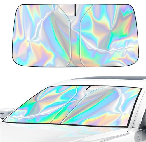 Car Windscreen Sun Shade, 145x80cm Foldable Front Windshield Sunshade Reflective UV Dust Protector, Keep Your Vehicle Cool, Fit Various Sizes (145 * 80CM)