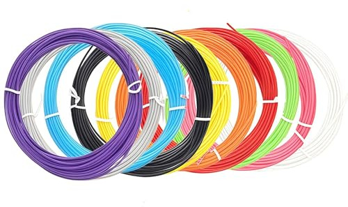 Jecdfs PLA 3D-pennor filament påfyllningspaket – 50 meter i 10 slumpmässiga, högkvalitativa, luktfria 1,75 mm filament för kreativa projekt, lämplig för alla 3D-pennor