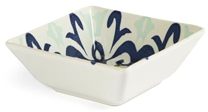 Excelsa Amalfi Set mit 6 Schälchen aus Keramik, 13 x 13 cm, Zitronenmotiv, Blau und Weiß