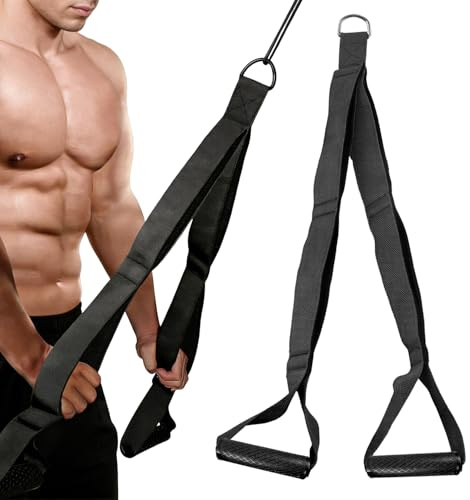 Corde Triceps Sangle de Tirage Musculation pour Salle de Sport avec Poignées en Silicone Antidérapantes Sangle Musculation aux Tractions Vers le Bas Tractions Faciales et Accessoire Musculation