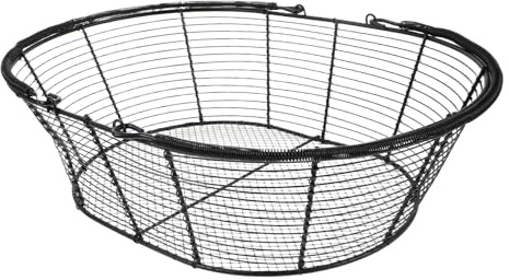 HIAKDOFT Panier de Rangement en Fil Métallique Ajouré Noir Panier à Fruits et Légumes avec Poignée Corbeille Multifonction Cuisine et Salon Solide et Portable