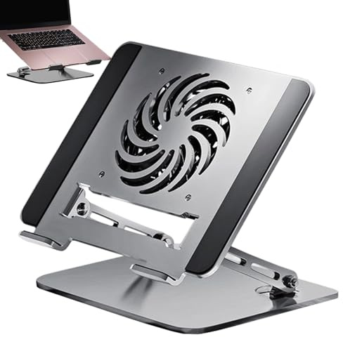 Support pour Ordinateur Portable,Avec Ventilateur en Acier Carbone Rehausseur Transportable | Support de Refroidissement pour Notebook - Pour Tablette, Notebook, Lit, Table, Canapé, Bureau, Maison, Vo