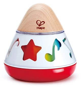 Hape Musikkreisel – Bunter Musik-Kreisel aus Holz mit Klangspiel und Bewegung, Lernspielzeug zur Sinnesförderung, Babyspielzeug aus nachhaltigem Material, ab 6 Monaten