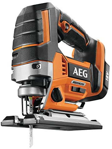 AEG - Scie Sauteuse Électrique 18V Brushless (Sans Batterie) - Course Lame 25,4mm - Mouvement Pendulaire Adaptable Matériau - Performances de Coupe Professionnelles - Livré avec 2 Lames - BST18BLX-0