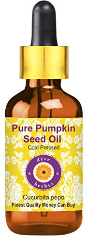 Deve Herbes Olio di semi di zucca puro (Cucurbita pepo) con contagocce in vetro Qualità terapeutica naturale spremuto a freddo 30ml (1 oz)
