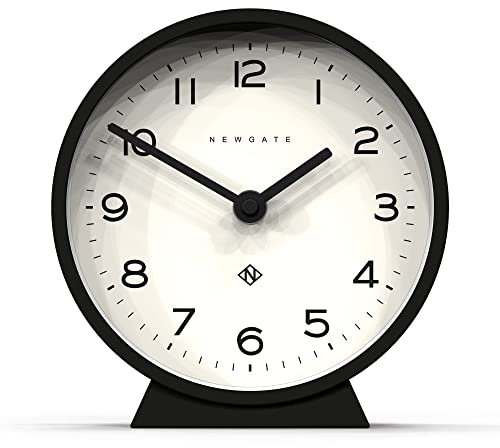 NEWGATE® M Mantel Echo schreibtischuhr | Modernes rundes Design | Schwarz | Leicht lesbare Zahlen | Zeitgenössischer Stil für Schreibtisch, Tisch, Regal oder nachttisch