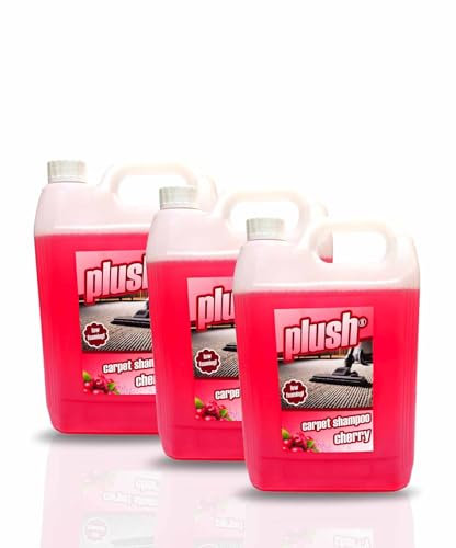 Carpet Cleaner Shampoo & Odour Deodoriser (inc Pet) Plush 5L x3 (Cherry)