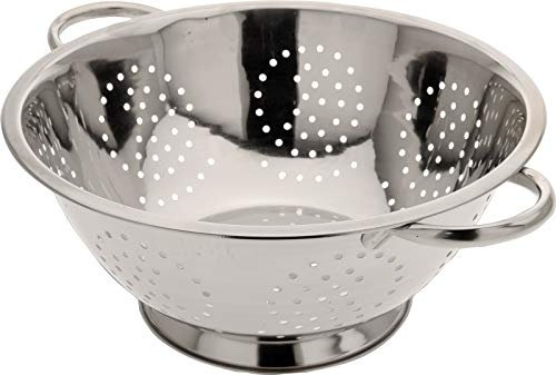Abrus® Stainless Steel Colander 24cm - Advanced Sturdy Base | Wide Handle | Dishwasher Safe