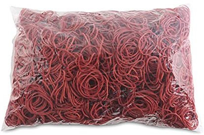 Bandas de goma para productos de oficina, diámetro de 30 mm, 1,5 x 1,5 mm, 1000 g, color rojo, accesorios de oficina pequeños, tipo estándar, material: caucho, peso (g)-1000, color: rojo, tamaño: 1,5