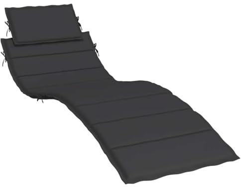 vidaXL Sonnenliege Auflage, Liegenauflage Outdoor, Polster Auflage für Gartenliege Liegestuhl, Polsterauflage, Schwarz 186x58x4cm Oxford-Gewebe