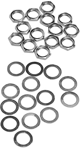 Guitar Nut Files, Electric Guitar Parts, M9 Guitar Nuts and Metal Washers Kit Guitar Input Jack Socket Nuts Washers with 0.75mm Pitc Jack Nuts Guitar Nut Files for Electric Bass Guitar