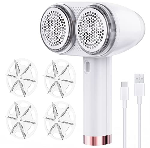 Coovee Doppelkopf Fusselrasierer Elektrisch, Entfernen Größerer Flusenflächen, USB Wiederaufladbar Fusselentferner Fusselfräse für Stoffe, Kleidung, 2-Geschwindigkeiten Shaver zum von Pilling