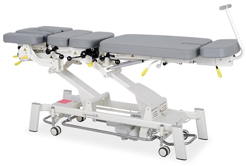 HABYS Upright Chiro Z7 | Elektrische Massageliege Behandlungsliege Therapieliege | für Physiotherapeuten, Chiropraktiker | Höhenverstellbar 197 x 56 cm | 7-Segmente | MDR-Zertifizieriung | Grau