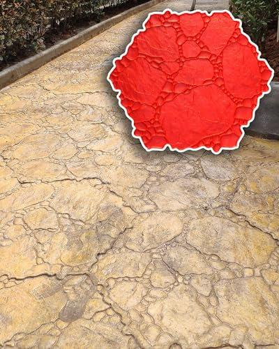 Moldes Hormigón Impreso Moldes Concretos del Sello del Modelo de Piedra, Estera Decorativa de Sello de Hormigón para Adoquines de Adoquines para Pasarelas, Molde Texturizador de Cemento Extra Grande (