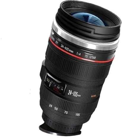 SLOSH Tazza Viaggio Caffè Obiettivo Camera Lens Con 2 Coperchi Tazza Auto Ufficio Acciaio Inox Tumbler Travel Mug Tazze Macchina Fotografica fotografico Bpa Free Cup (GE-II-V)
