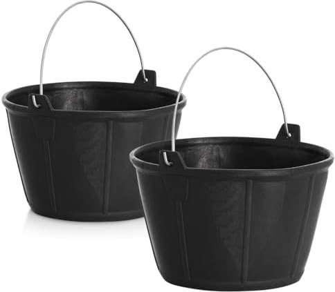 KEROPPA - Cubo Caldereta para Albañil, 2 Unidades, Asa Metálica, 11 litros, Transporte de Agua y Materiales