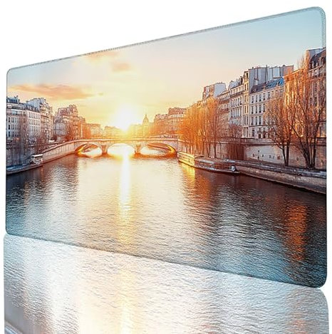 Alfombrilla Ratón xxl 1400x600x3mm,Alfombrilla Ratón Amarillo Alfombrilla Escritorio Ciudad Alfombrilla Gaming Con Base de Goma,bordes cosidos Mousepad Para juegos en la oficina en casa, Regalo 82-1-I