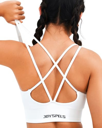 JOYSPELS Womens Seamless Longline Sports Bra, Yoga Top with Removable Pads | Slim Strap, 4-Way Stretch, Crop Top for Gym, Workouts & Running. Soft, Breathable & Supportive