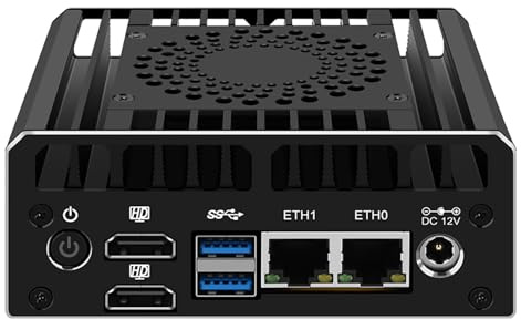 KINGDEL - Dispositivo Micro cortafuegos con CPU Alder Lake N100 4C/4T, 16 GB DDR5 RAM 512 GB NVMe SSD, Mini enrutador PC Compatible con HD Dual 4K a 60Hz, 2xi226V 2.5GbE LAN 2xUSB3.2