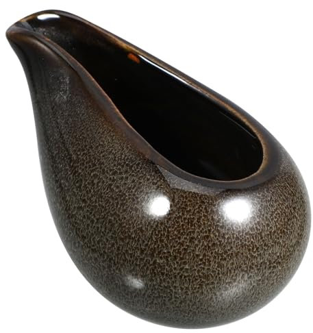 ULTECHNOVO Ceramic Milk Pitcher and Creamer Jug 100ml Small Grey Glaze Sauce Container for Home Kitchen Serving Salad Dressing