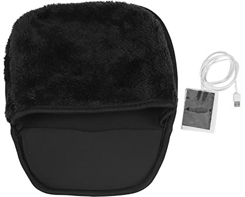 Tihebeyan USB Beheizte Geräumige Handwärme -Maus -Pad für Kaltes Wetter Office Desk Zubehör für Männer und Frauen (Black)