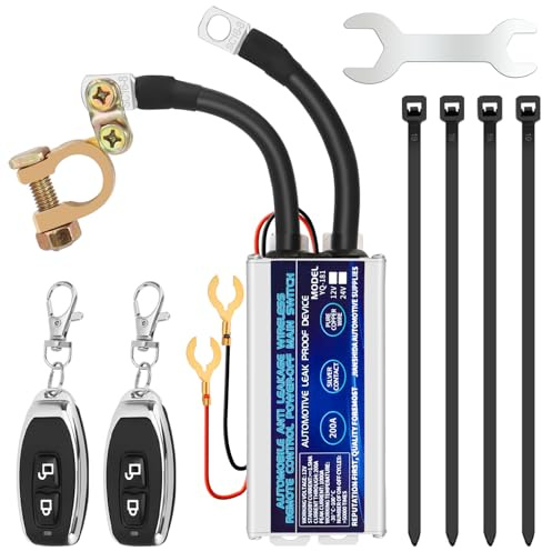 Coupe Circuit Batterie 12V Télécommande, Interrupteur 12V, Circuit Voiture Interrupteur, Coupe Batterie Voiture, pour caravanes, motos, RV, ATV, camions, bateaux