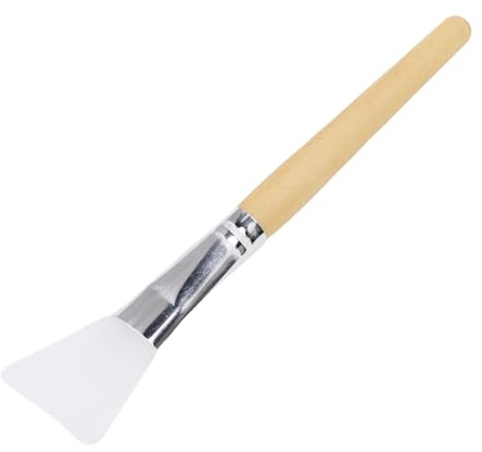 Pongnas Aplicador de Pincel de Máscara Facial, Elasticidad de Equilibrio de la Cabeza de Silicona para una Aplicación Más Suave, de Madera Cómodo, sin Desorden, Herramienta para el (de madera)