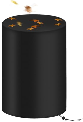 Ruhnjyg Housse de tonneau de pluie de 190 litres | Housse de tonneau de stockage d'eau étanche | Anti-poussière réglable Protection contre les intempéries pour équipement de terrasse, pelouse, cour