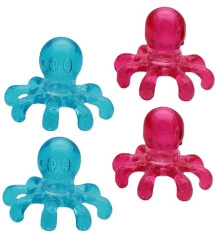 PENIKOKO Masseur de Tête Portable Octopus Lot de 4 en Plastique Pratique, Massage à Plusieurs Zones pour Cuir Chevelu et Détente Musculaire, Usage Domestique Bien-être Relaxation
