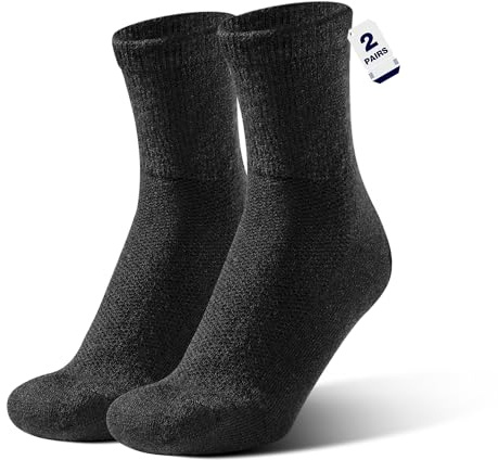 Rahhint Calcetines diabéticos de lana de alpaca, Negro , M