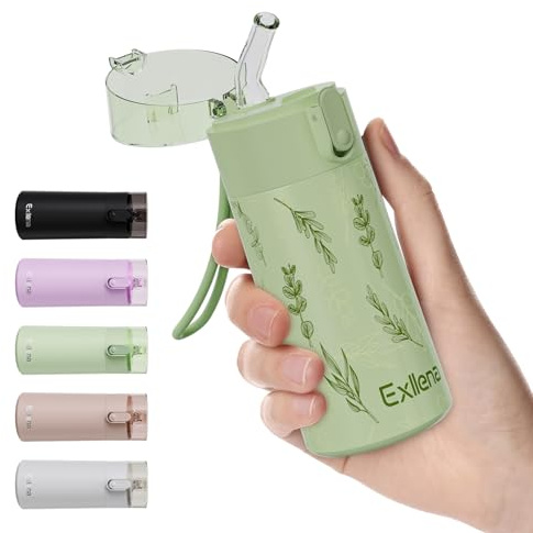 Petites bouteilles d'eau de 150 ml avec paille, mini bouteille d'eau avec design ouvert à une main, couvercle de verrouillage anti-fuite pour boissons chaudes et froides, petite bouteille d'eau de