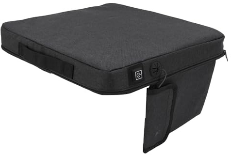 Jectse Coussin Chauffant USB, Coussin de Chaise Portable en Mousse à Mémoire de Forme avec 3 Réglages de Chaleur pour Le Camping en Plein Air, Stade de Pêche, Polyester Bleu