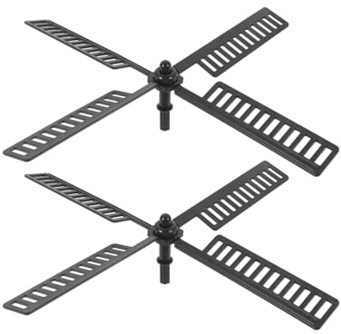 Outanaya 2pcs Plastic Windmill Fan Blades Replacement for Outdoor Garden Decor Rotating Solar Windmill Leaves Suitable for Lawn Easy Installation