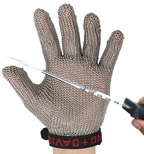 Skärbara handskärmar， Skärskyddshandskar i rostfritt stål, skärskyddshandskar, livsmedelssäkra, Chef De Oyster Shell Mandolin Slicing Safety Work Gloves(1pcs/XXL)